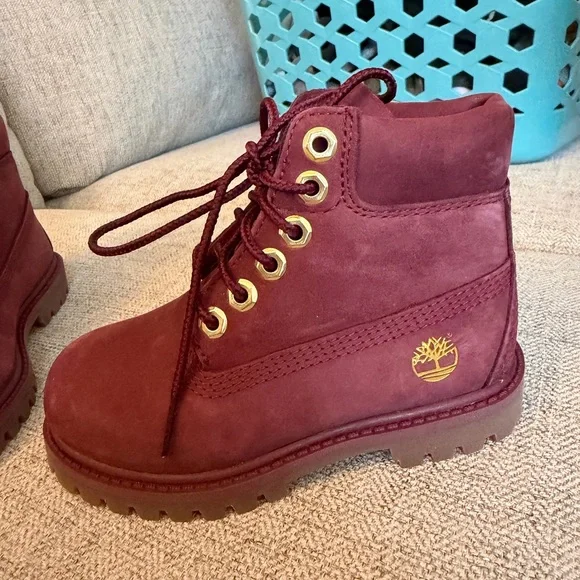 Timberland Maroon Lace-Up Boots - Picture 3 of 7